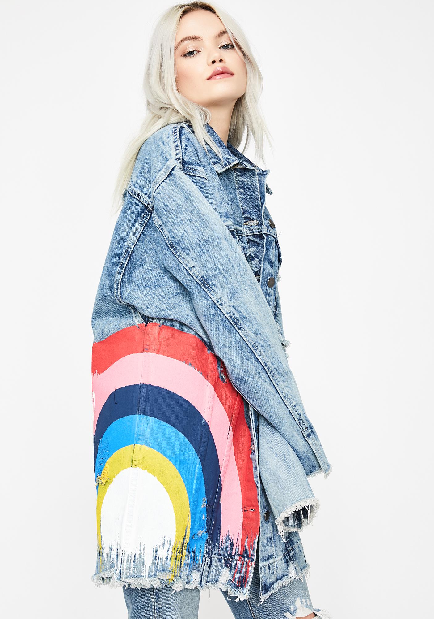 all we need is love denim jacket