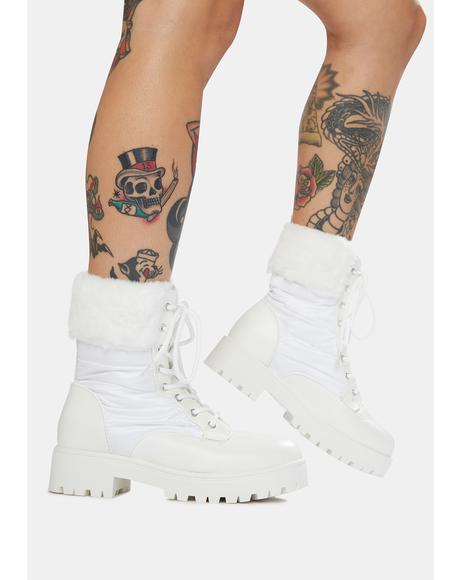 faux leather ankle boots white