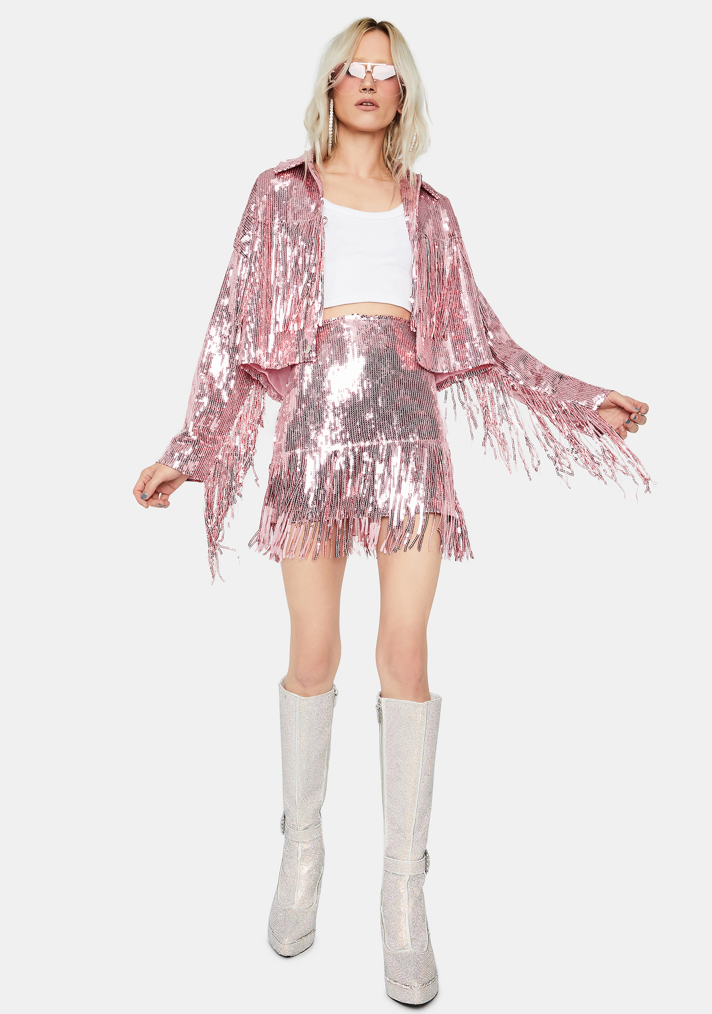 glitter fringe jacket