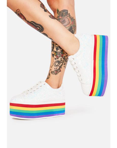 rainbow rebellion platform sneakers