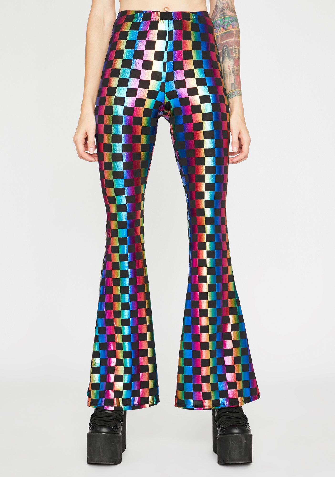 rainbow flare pants