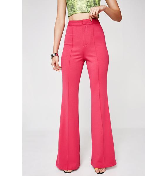 pink flare leggings