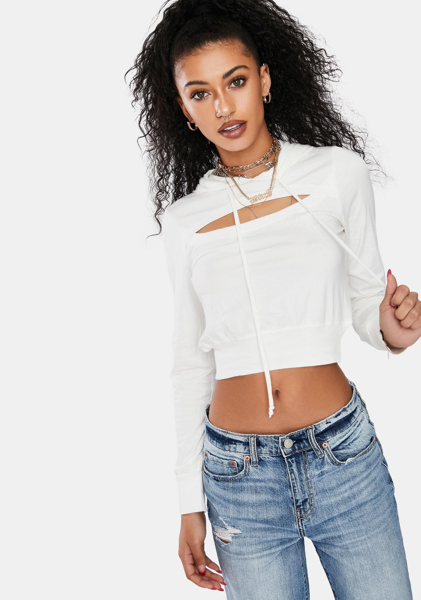 crop top hoodie short sleeve