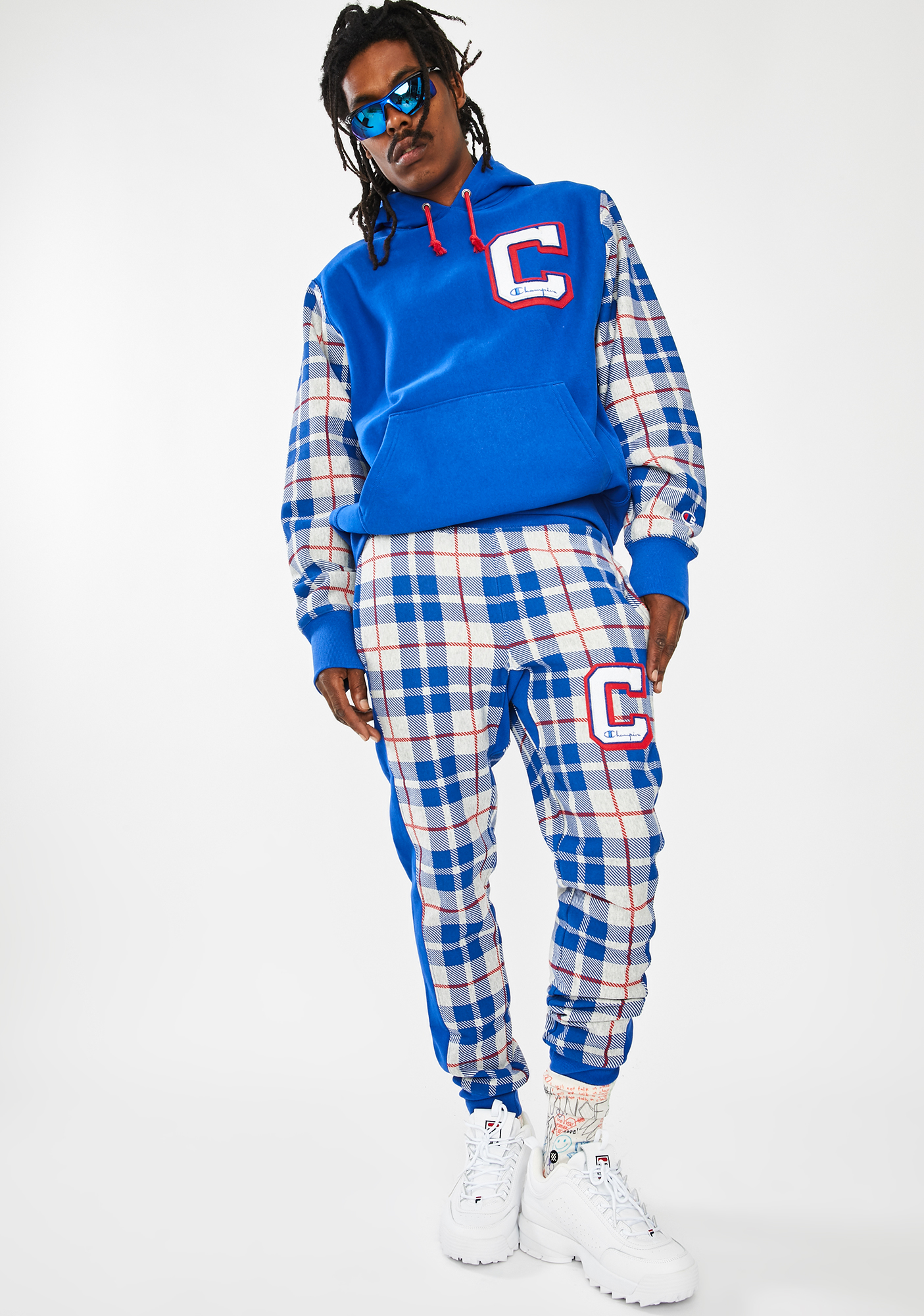 champion plaid tracksuit