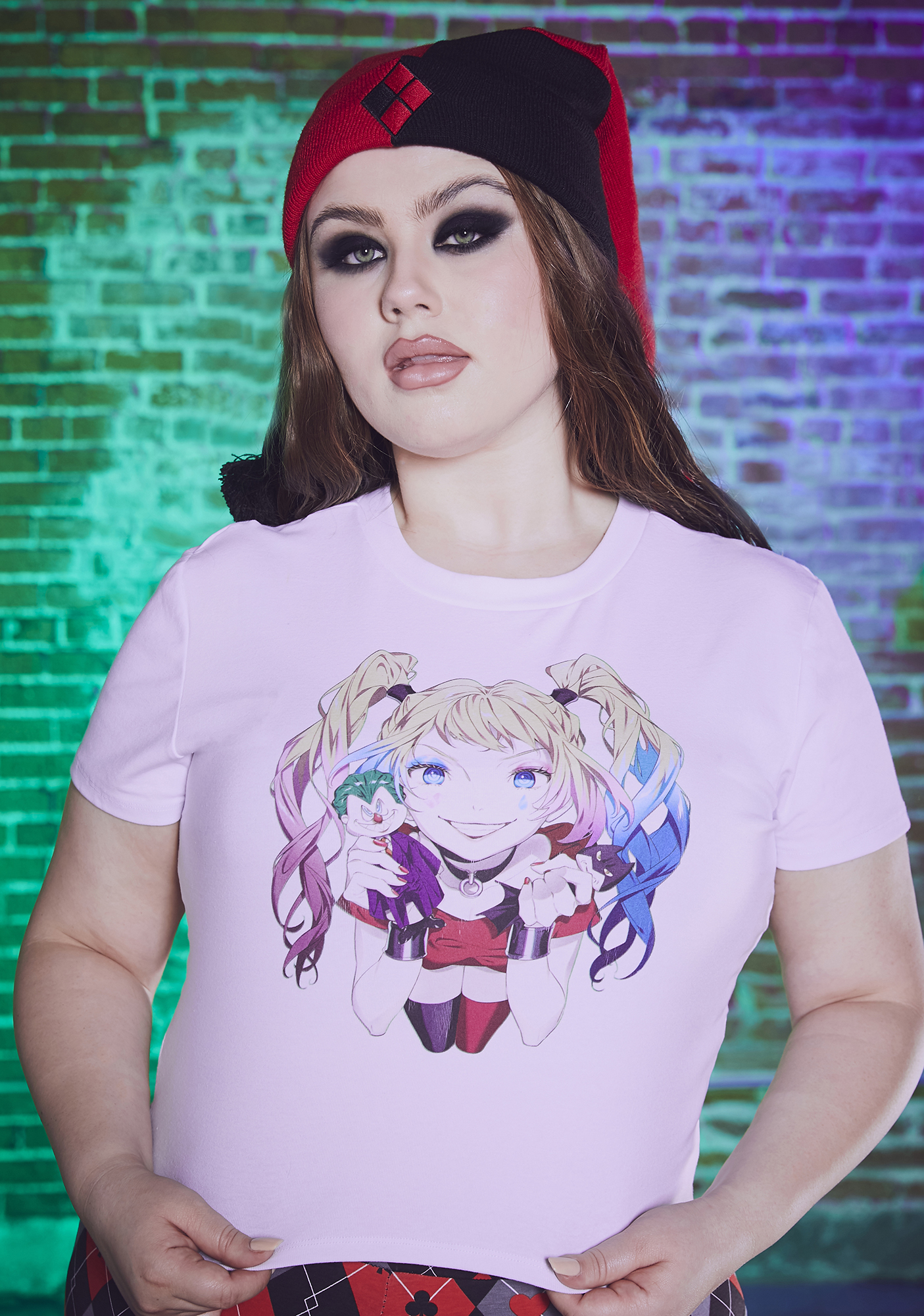 Plus Size Dolls Kill X DC Comics Harley Quinn Anime Graphic Print Baby