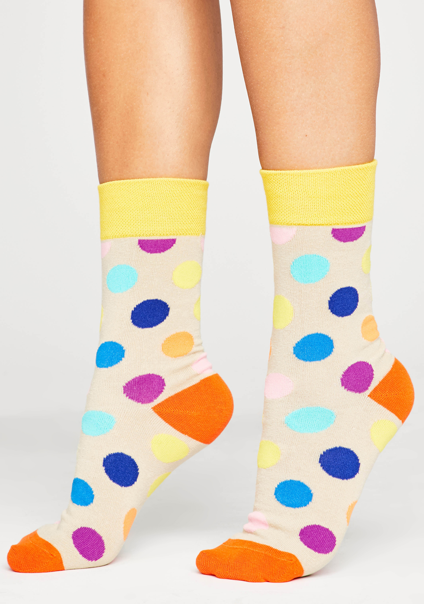 Polka Dot Ankle Crew Socks -White | Dolls Kill