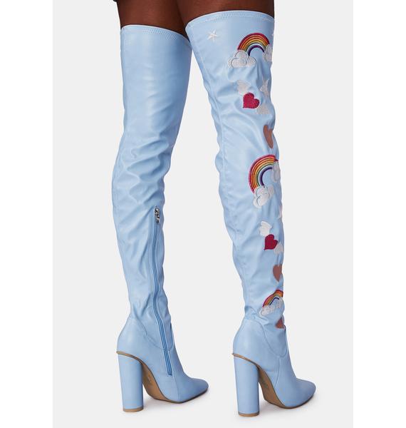 baby blue thigh high boots