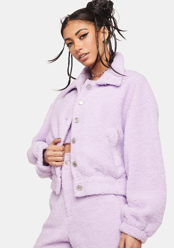 lilac sherpa jacket