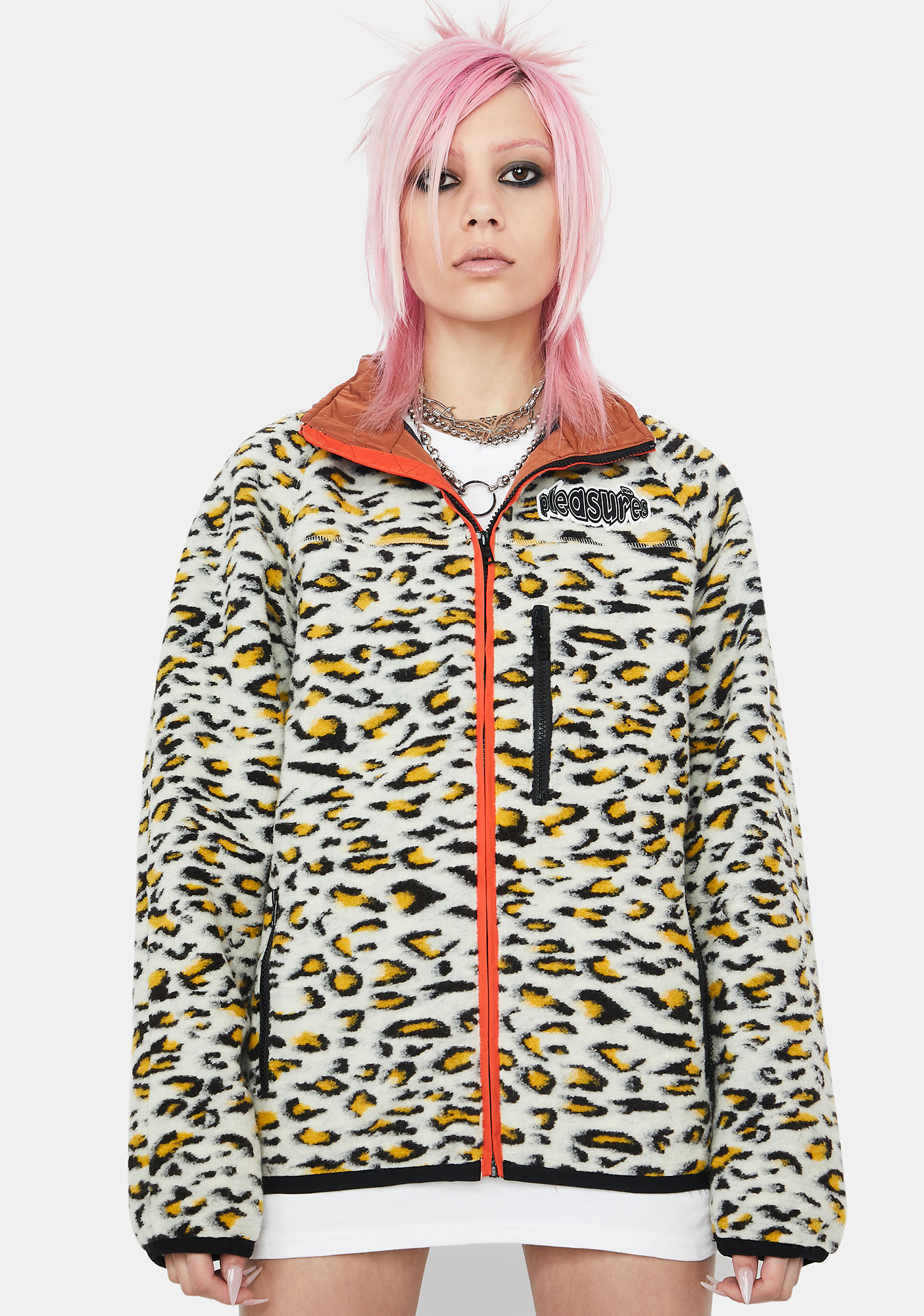 Pleasures Cheetah Print Fuzzy Jacket Multi Dolls Kill