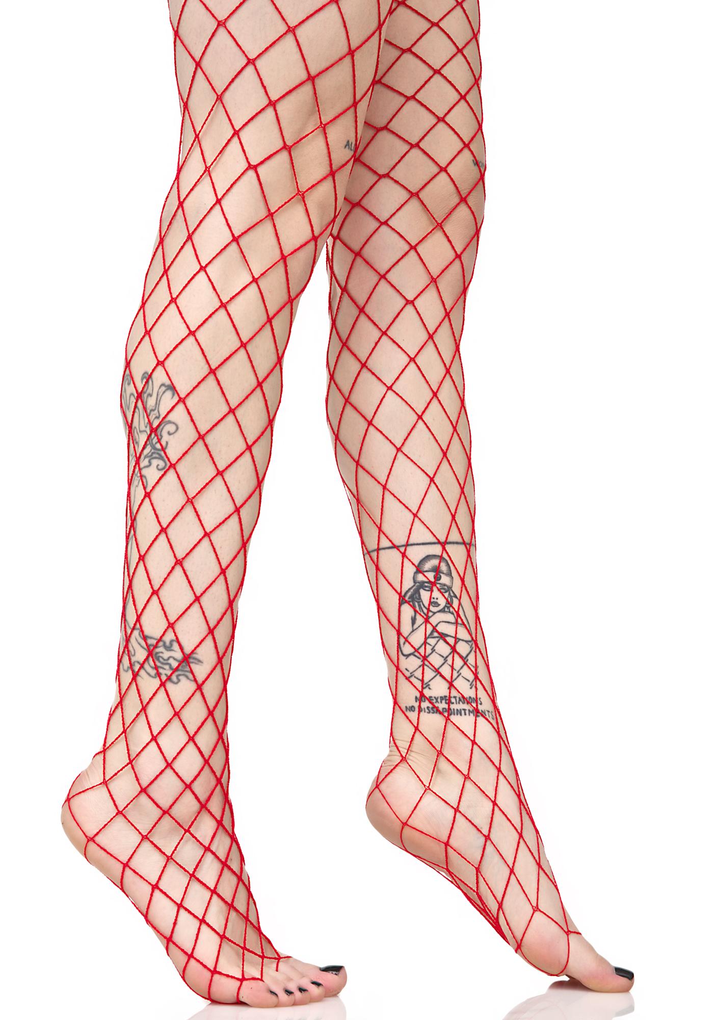 Download Red Fishnet Stockings | Dolls Kill