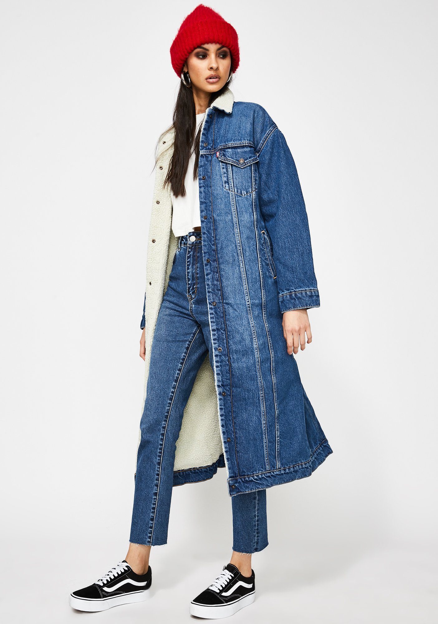 levi long sherpa jacket