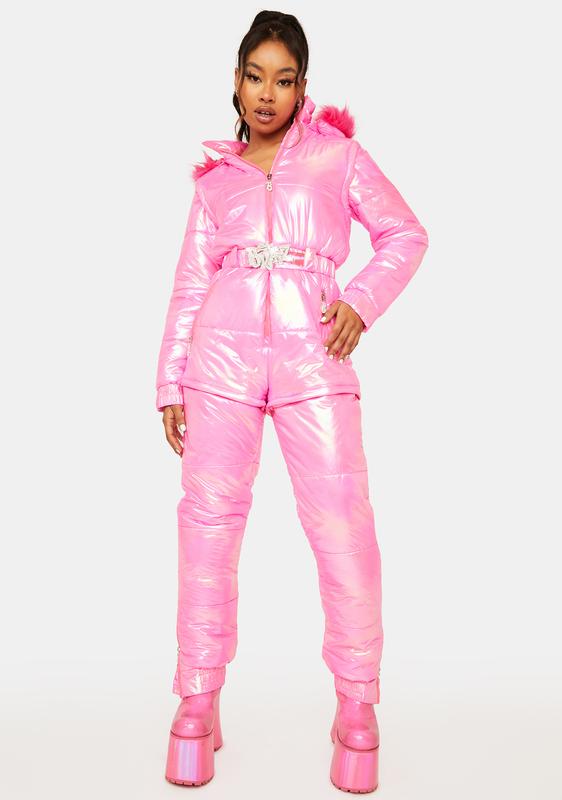 pink womens snowsuit