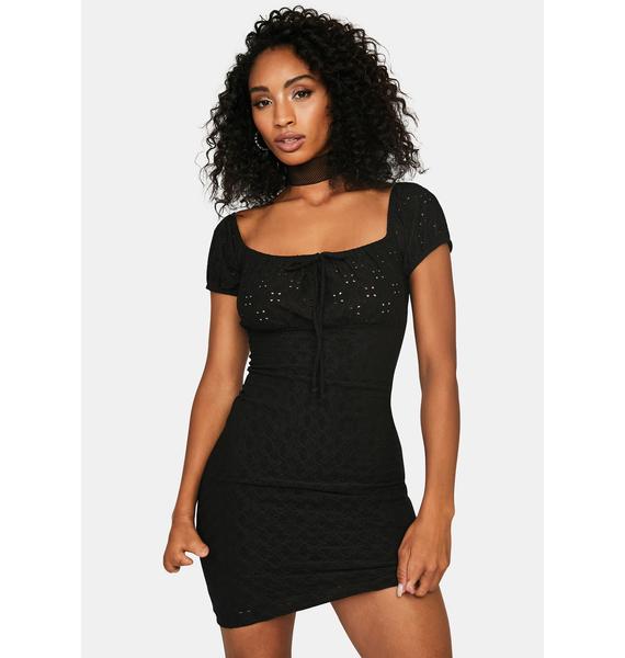 black eyelet sundress