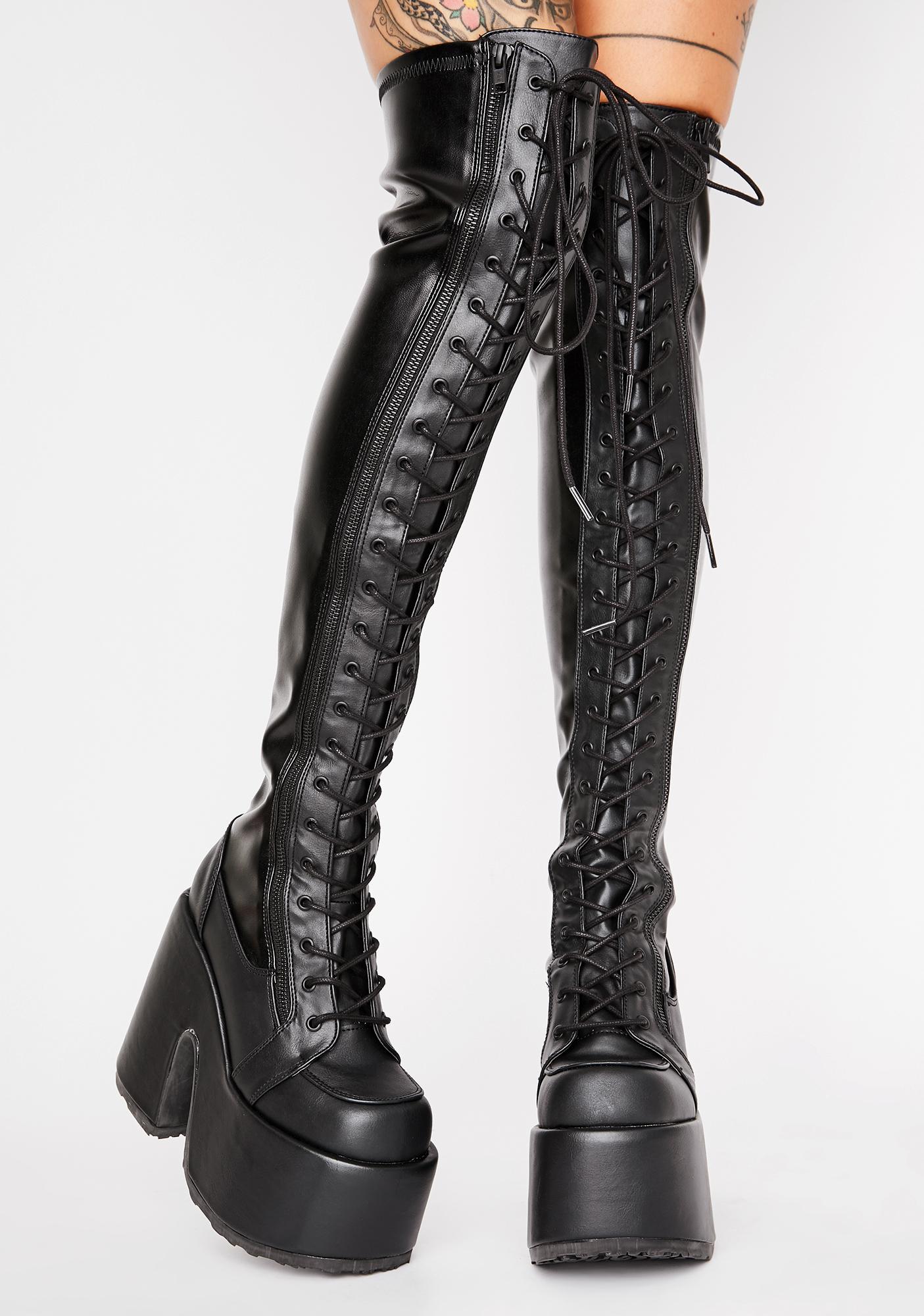 thigh high boots with studs