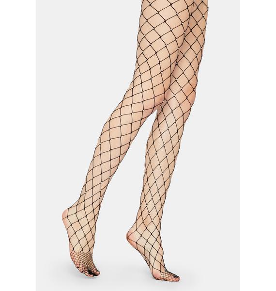 Rhinestone Fishnet Tights - Black | Dolls Kill