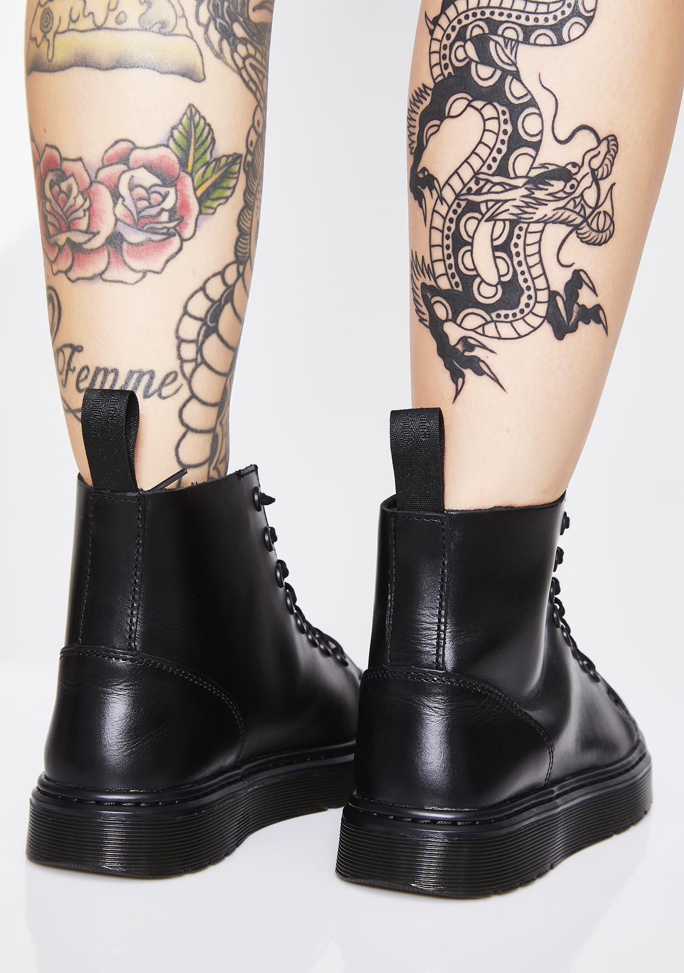 talib brando lace leather boot