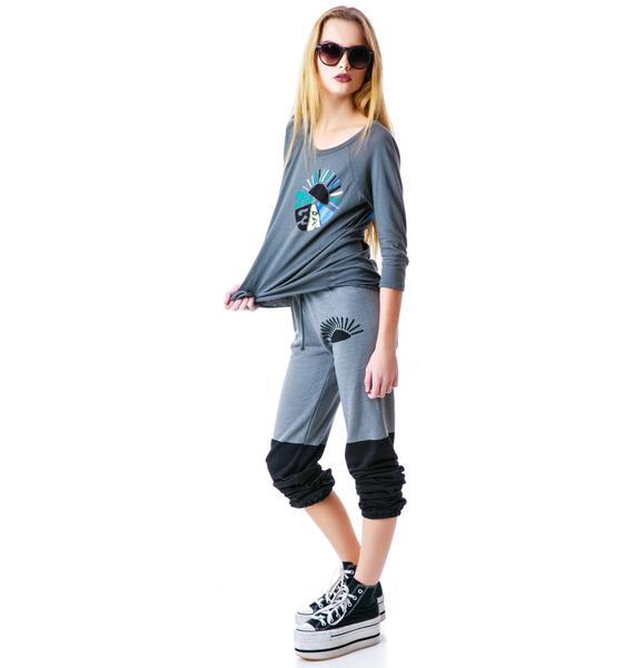 split colour sweatpants