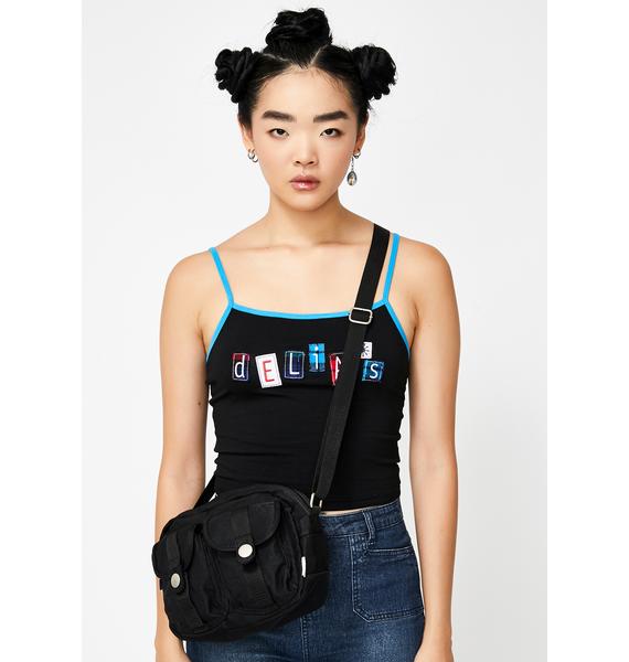 Delia's Black Crossbody Utility Zip Bag Dolls Kill