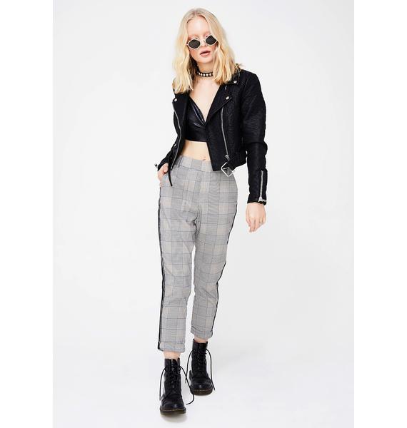 plaid stripe pants