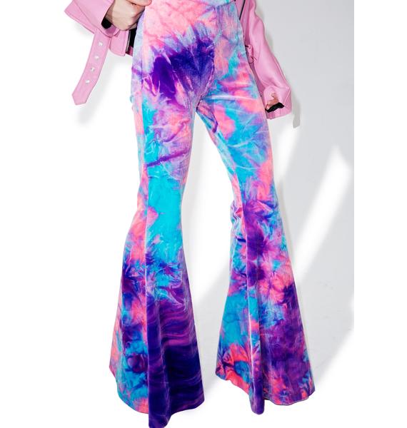 orange velvet bell bottoms