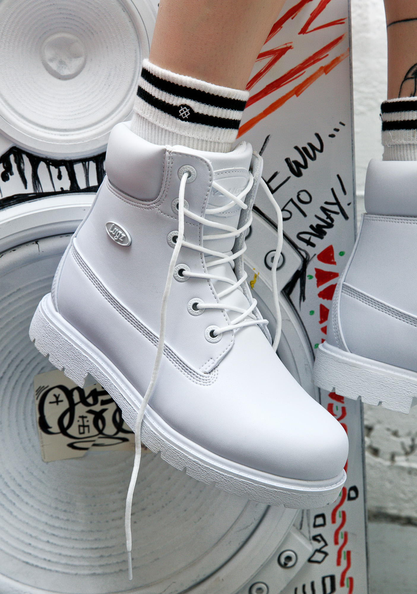 white lugz boots