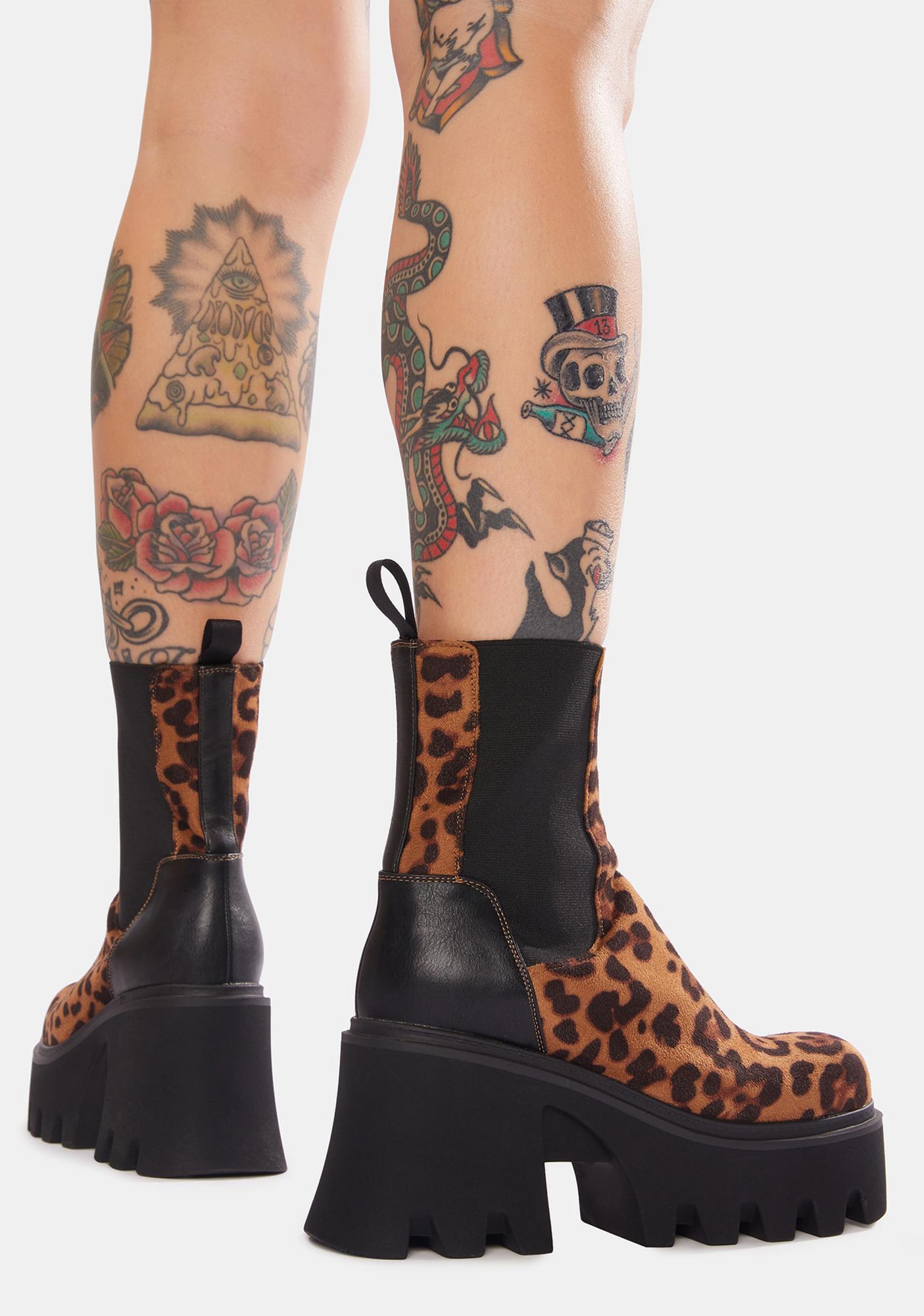 lamoda black chunky platform chelsea boots