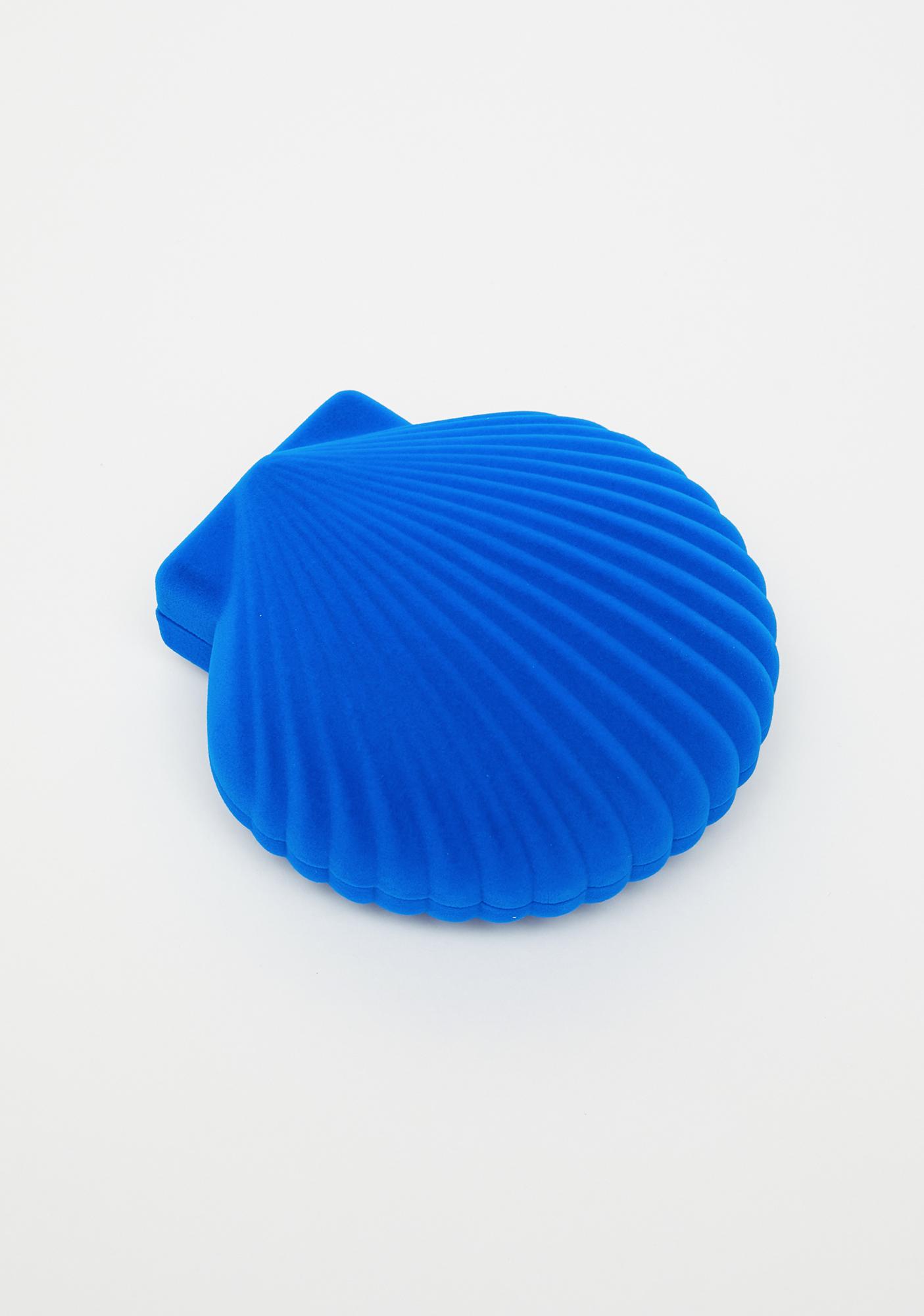 Velvet Shell Jewelry Box Blue Dolls Kill