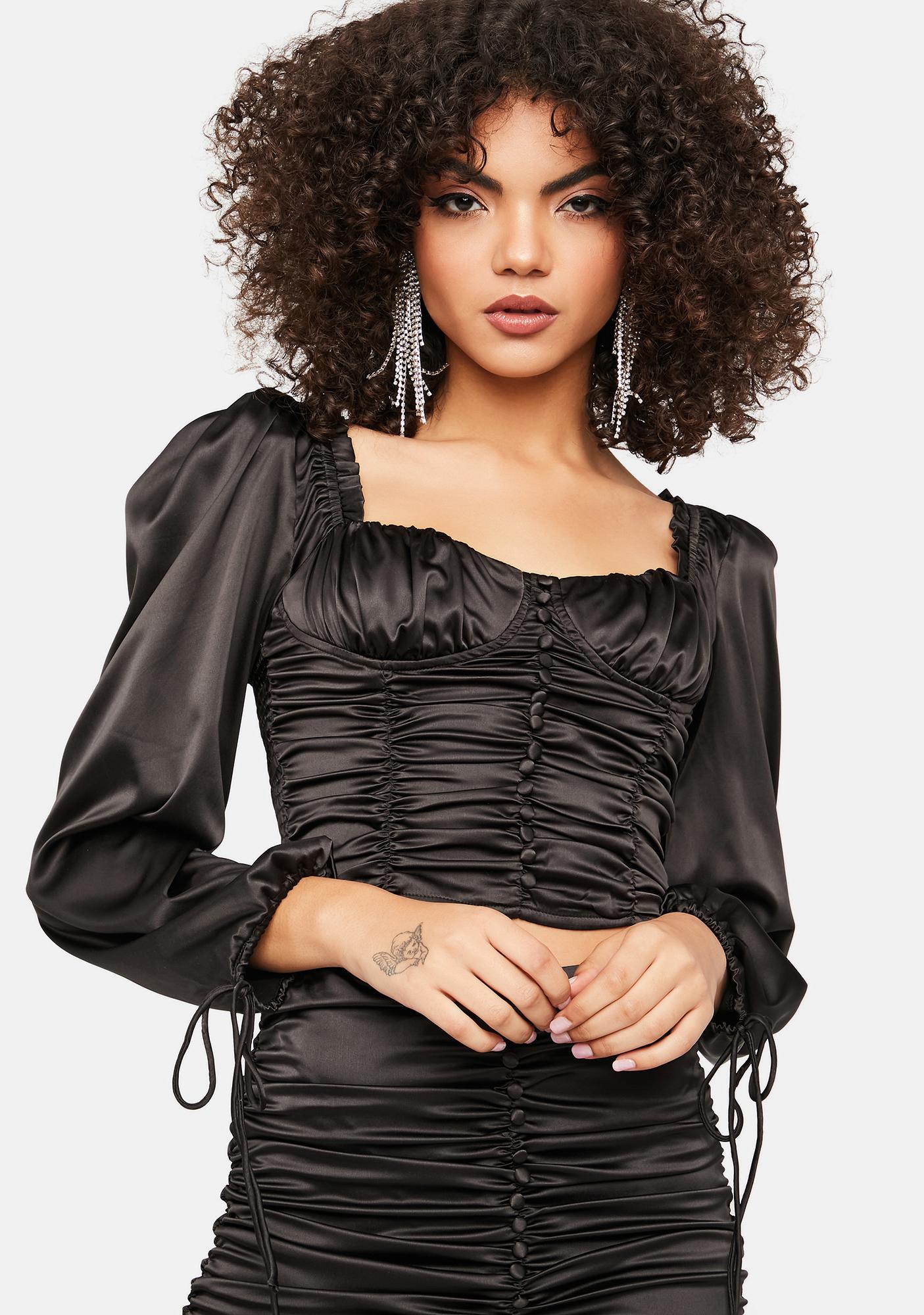 satin ruched top