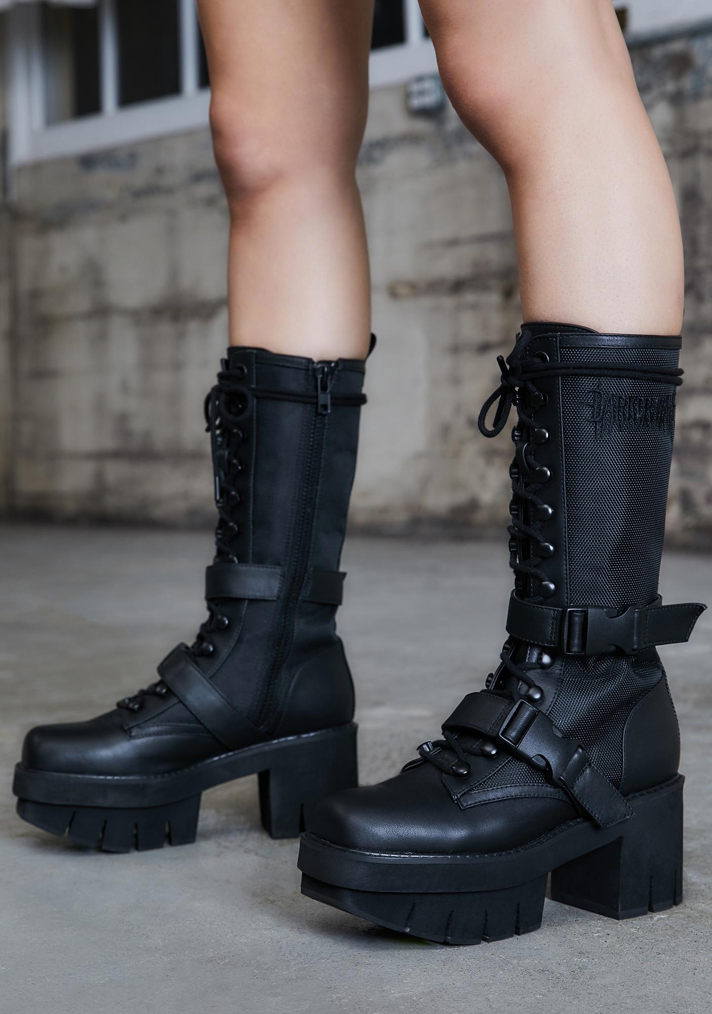 leather strap boots