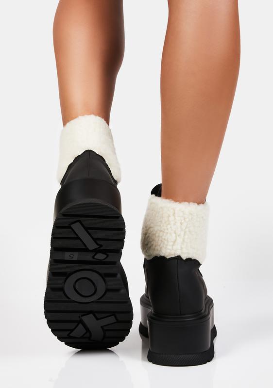 Koi Footwear Vegan Leather Faux Fur Ankle Boots | Dolls Kill