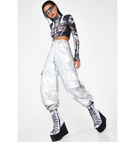 holographic cargo pants