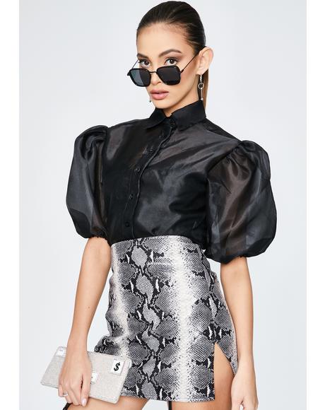 Black Maloney Sheer Blouse