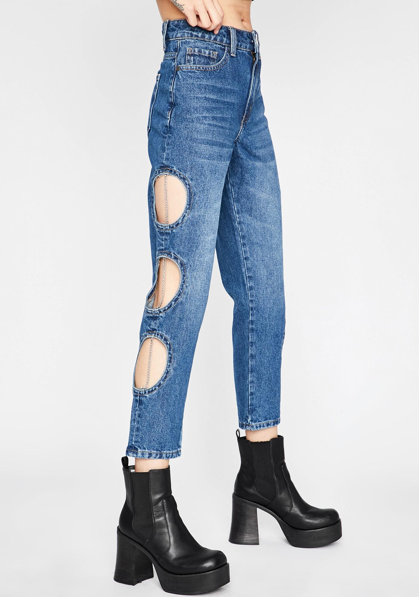 cut out mom jeans