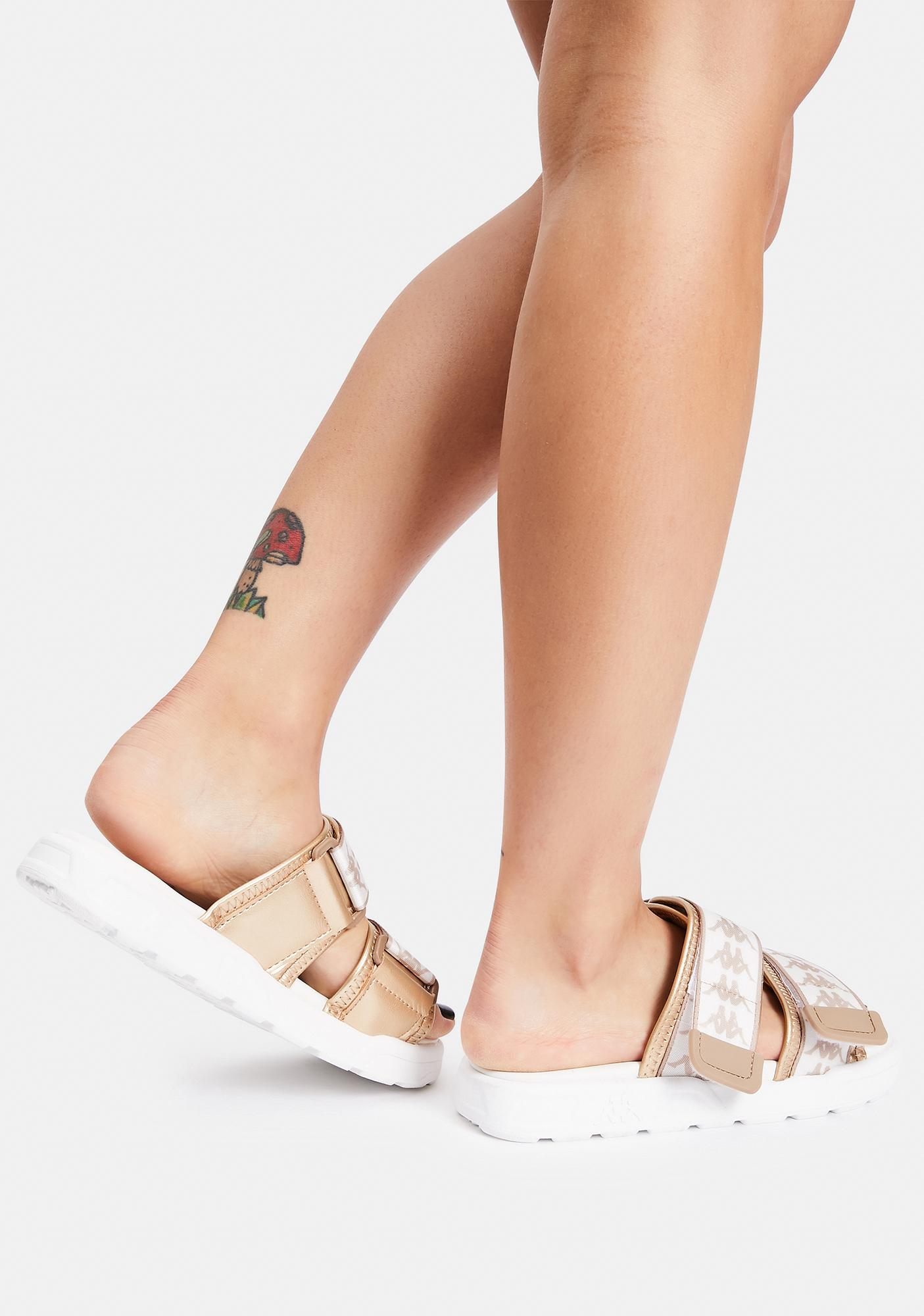 kappa white & gold 222 banda aster 2 sandals