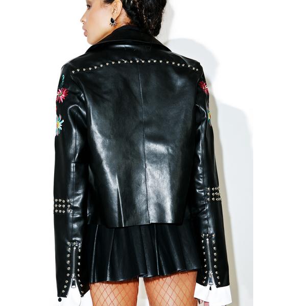 Glamorous Halcyon Embroidered Moto Jacket
