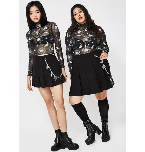 Plus Size Dolls Kill x The Craft Celestial Print Mesh Top Dolls Kill