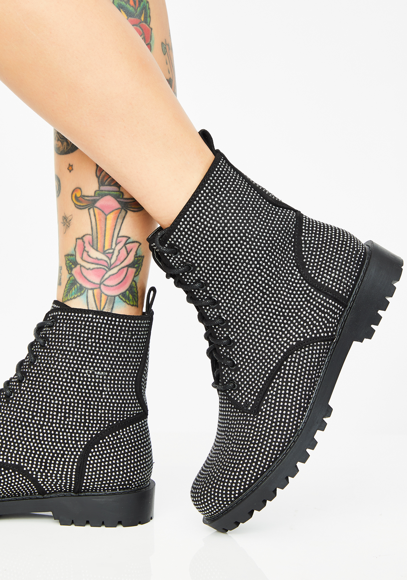 bedazzled combat boots