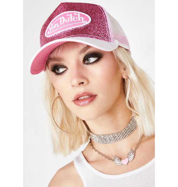 Von Dutch Pink Sparkle Hat | Dolls Kill