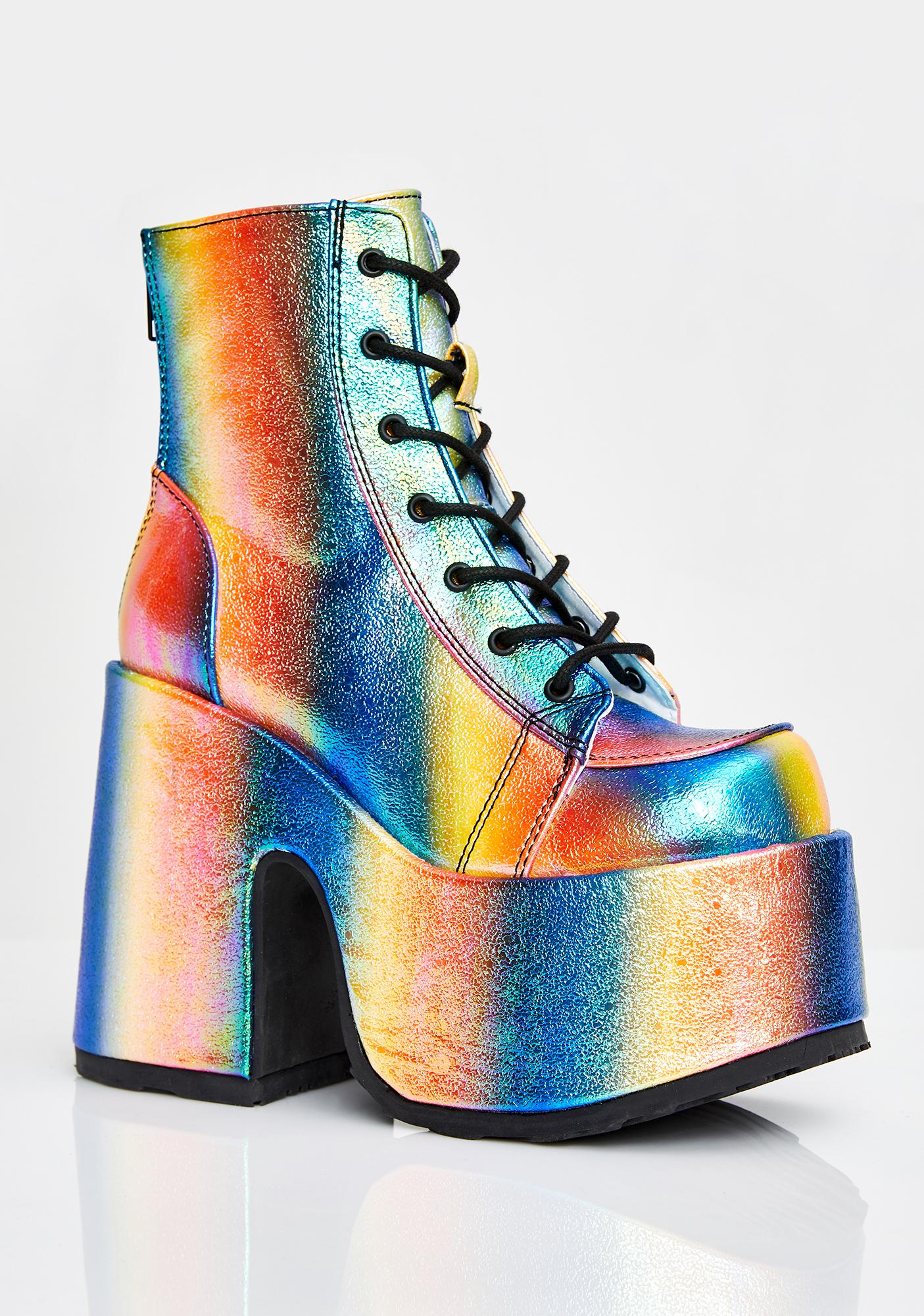 platform boots rainbow