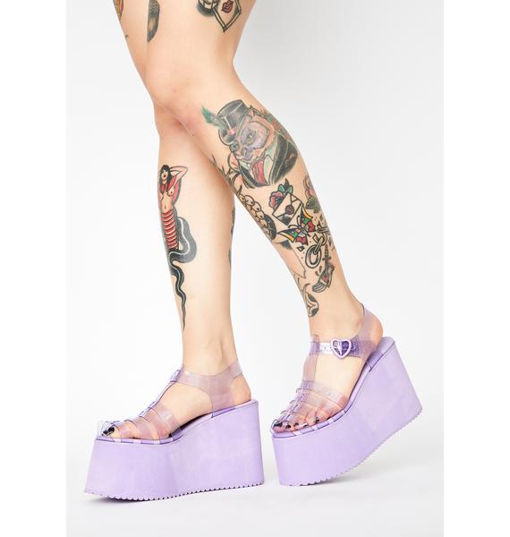 Sugar Thrillz Platform Jelly Sandals Purple Dolls Kill