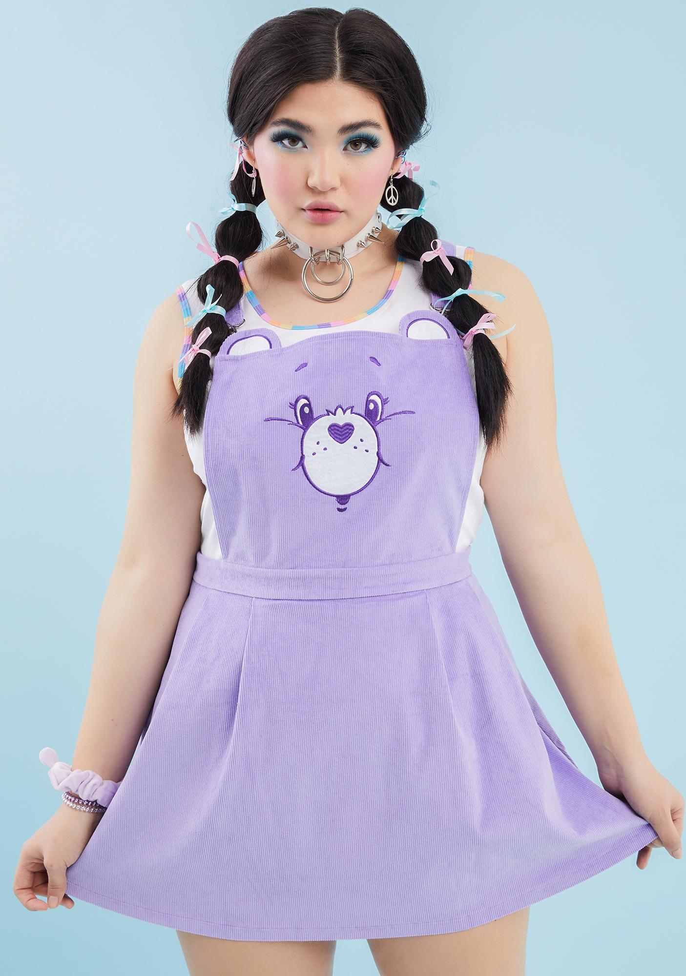 purple pinafore dress