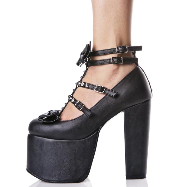 Demonia Hollow Heart Platform Heels | Dolls Kill