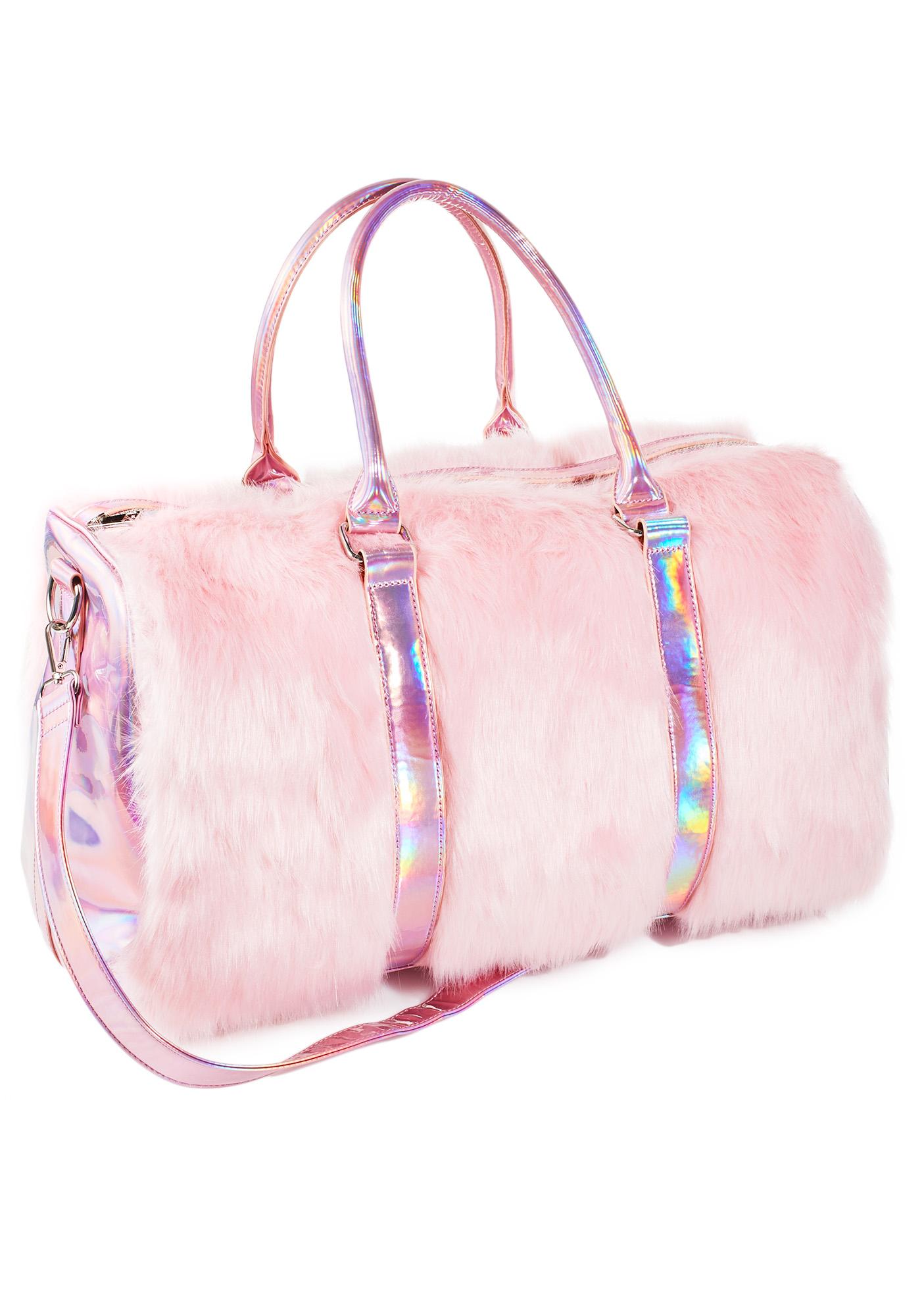 Pink Faux Fur Weekender Bag Dolls Kill