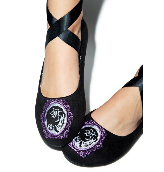 skull ballet flats