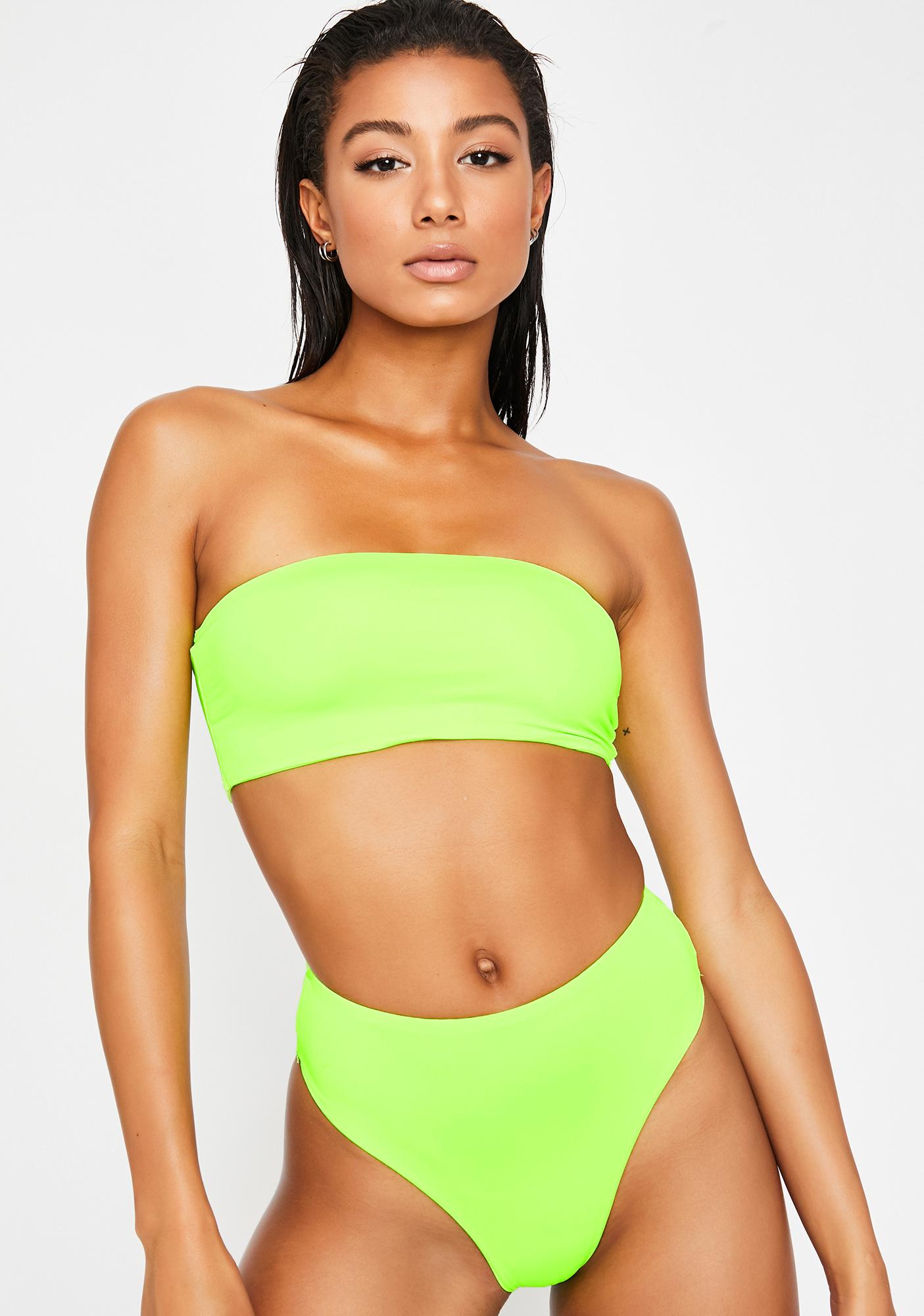 Neon Green Tube Bikini Set Dolls Kill
