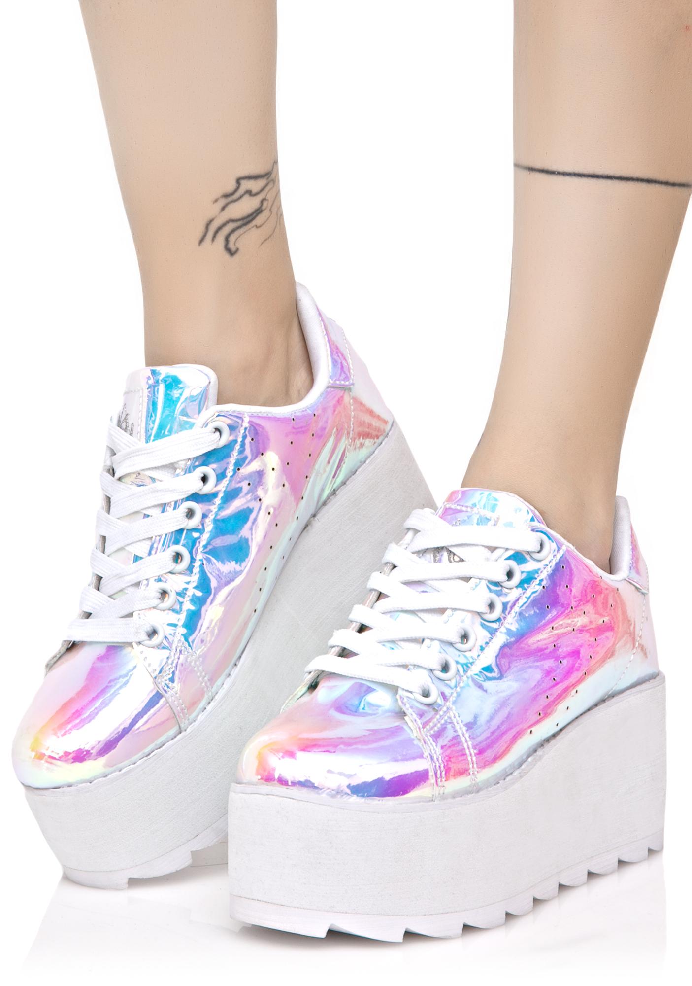 dolls kill holographic shoes