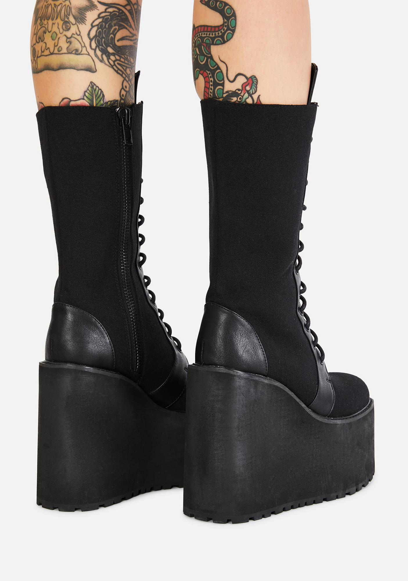 Darker Wavs Traitor Boots - Black | Dolls Kill