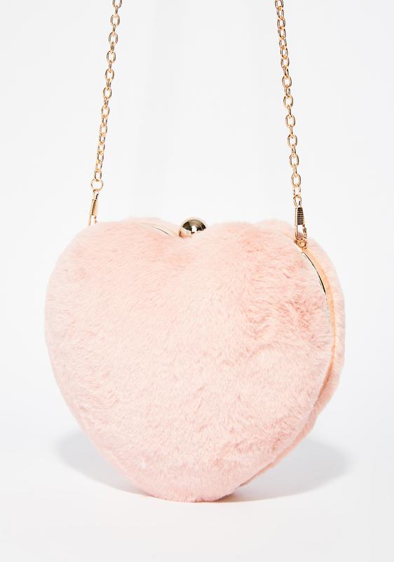 fluffy heart purse
