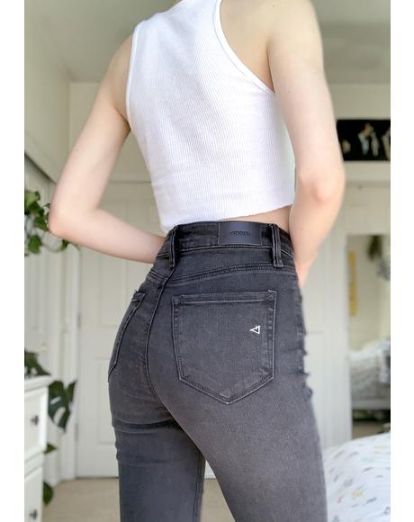 Black Step Hem Skinny Jeans