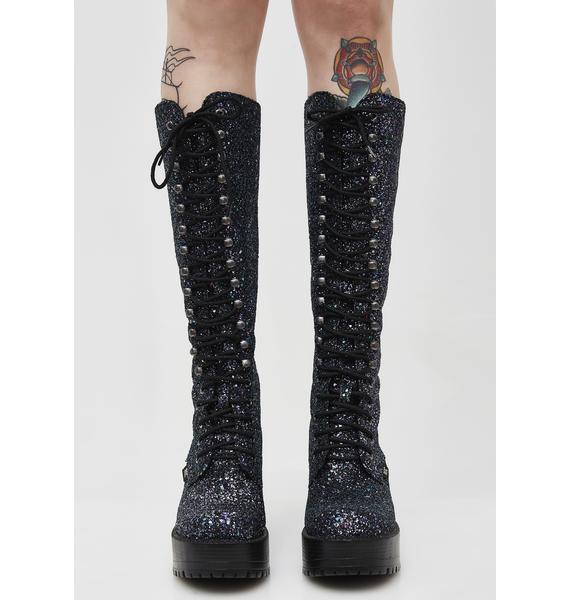 ROC Boots Australia Midnight Glitter Lash Boots Dolls Kill